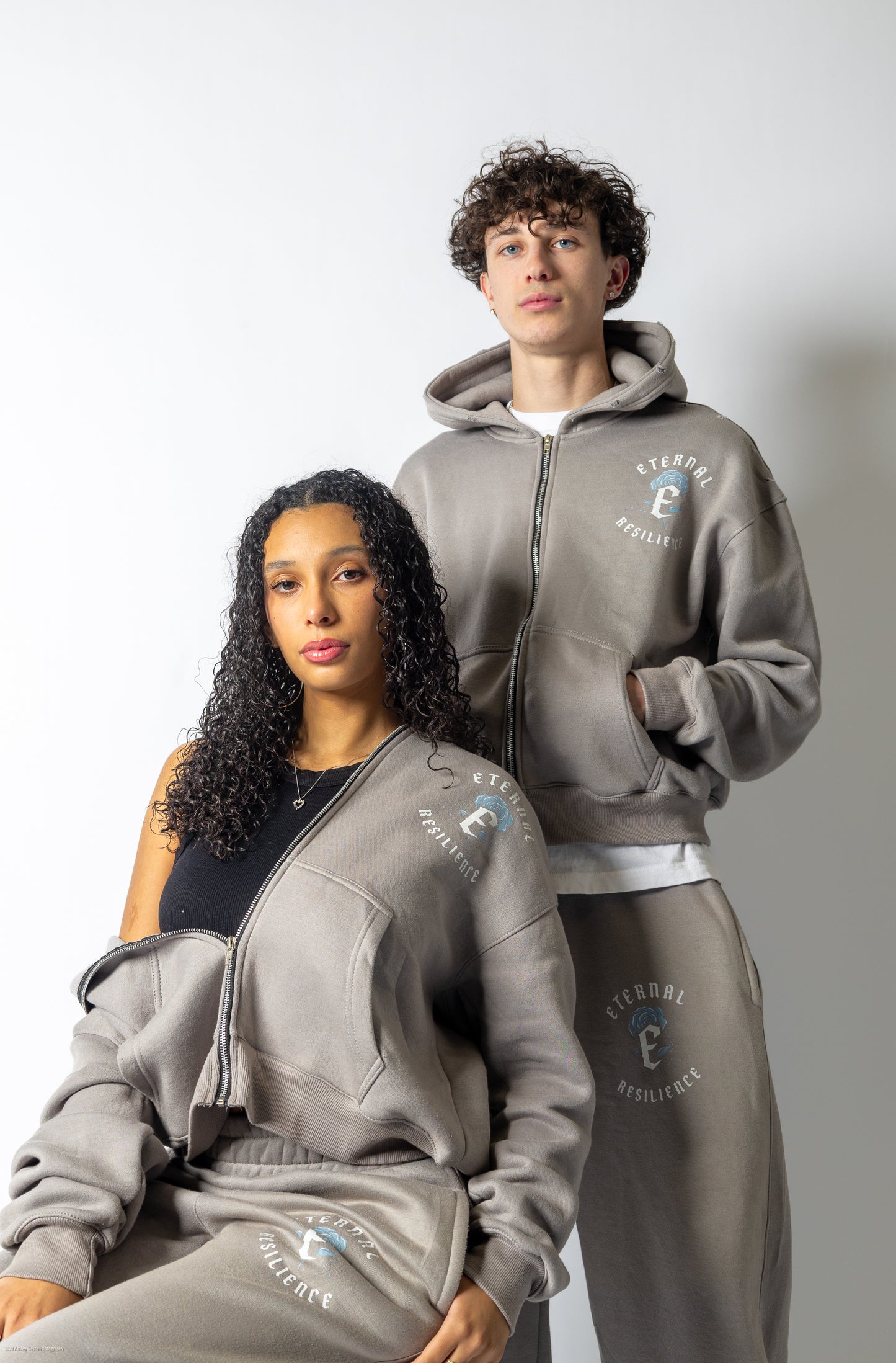 RESILIENCE HOODIE- GREY & BLUE