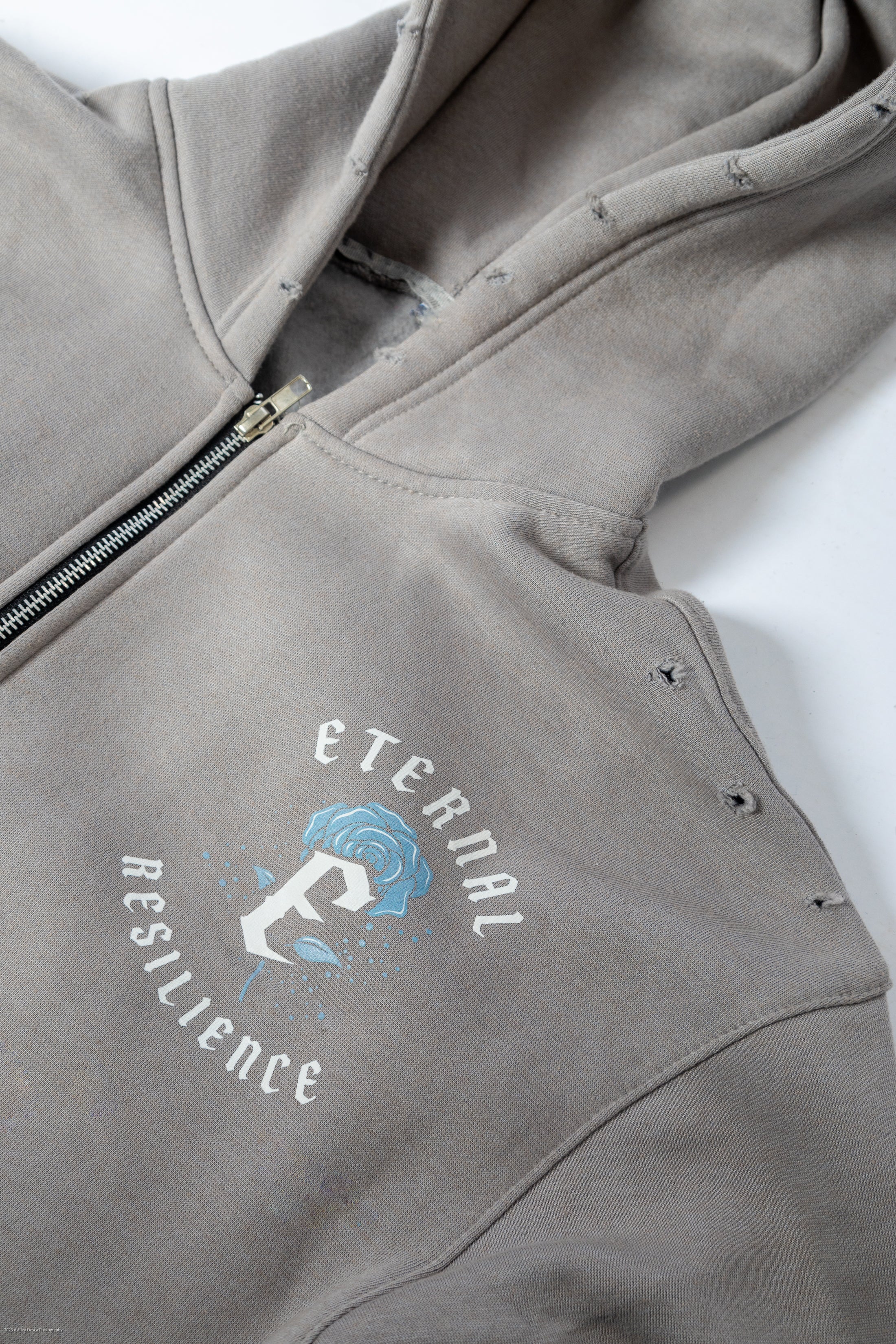RESILIENCE HOODIE- GREY & BLUE