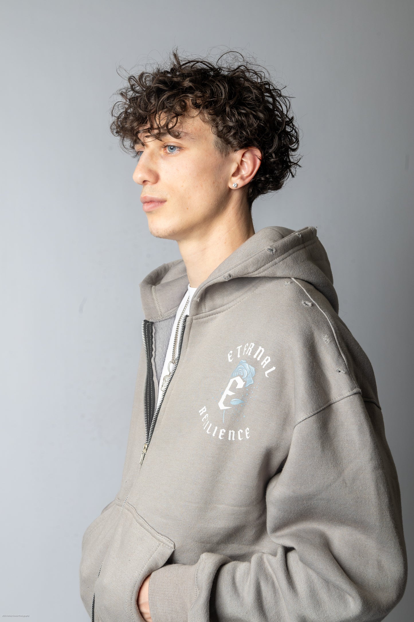 RESILIENCE HOODIE- GREY & BLUE