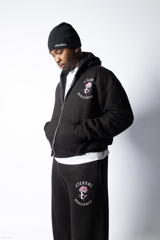 RESILIENCE SWEATPANTS- BLACK & PINK